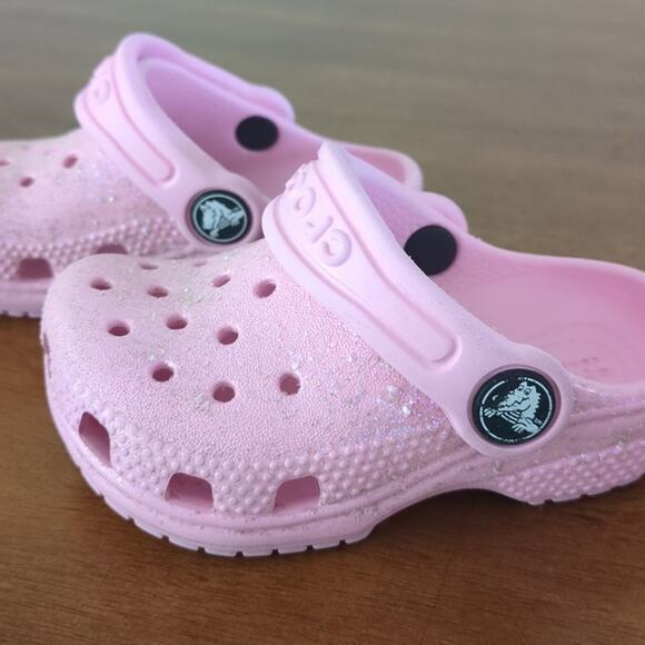 Crocs classic clog glitter pink toddler C5 - Picture 7 of 8
